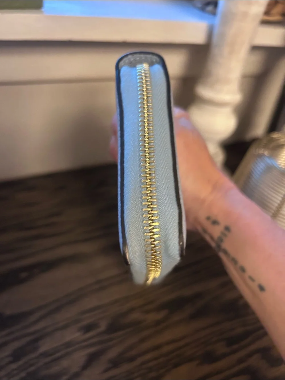 Gucci Zumi Zip Around Wallet in Baby Blue